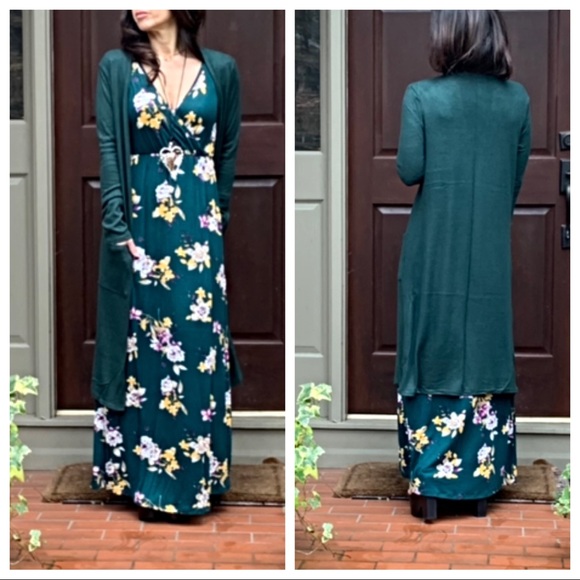 ✨LAST ONE✨Gorgeous hunter green pocket duster - Picture 8 of 8